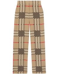 Burberry - チェック ワイドパンツ - Lyst