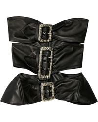 Jean Paul Gaultier - Cut-out Leather Strapless Top - Lyst
