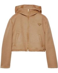Prada - Giacca Con Logo A Triangolo - Lyst