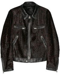 Tom Ford - Leopard Print Leather Jacket - Lyst
