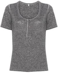 R13 - Henley Linen Blend T-shirt - Lyst