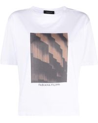 Fabiana Filippi - Graphic-print Cotton T-shirt - Lyst