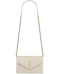 Saint Laurent - Cassandre Leather Wallet On Chain - Lyst