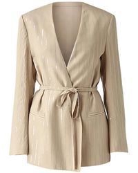 MEIMEIJ - Belted V-Neck Jacket - Lyst