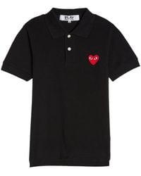 COMME DES GARÇONS PLAY - Logo-Appliqué Piqué Cotton Polo Shirt - Lyst