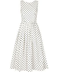 Dolce & Gabbana - Polka-dot Cotton Midi Dress - Lyst