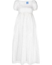 Macgraw - Samantha Micro-Dot Print Midi Dress - Lyst