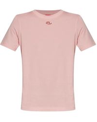 DIESEL - T-Shirt mit ovalem Logo - Lyst