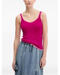 From Future - Ribbed-Knit Contrast-Trim Top - Lyst