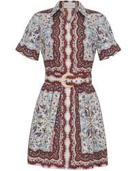 Cara Cara - Malena Paisley-Print Belted Mini Dress - Lyst
