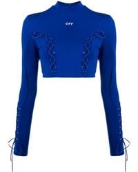 Off-White c/o Virgil Abloh - Lace-Up Crop Top - Lyst