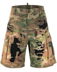 DSquared² - Pantalones cortos con logo estampado - Lyst