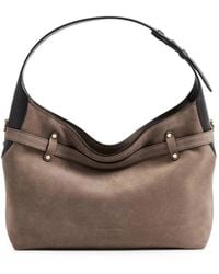 Borbonese - B-Halo Buckled Suede Shoulder Bag - Lyst