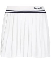 Sporty & Rich - Abigail Pleated Striped-Trim Mini Skirt - Lyst
