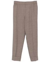 D.exterior - Elasticated-Waistband Turn-Up Trousers - Lyst
