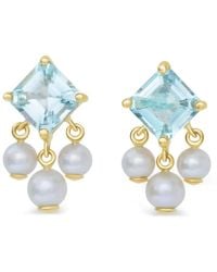 Yi Collection - 18K Nymph Aquamarine And Pearl Earrings - Lyst