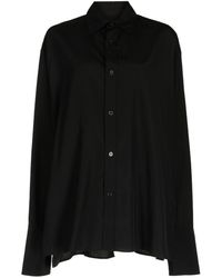 Yohji Yamamoto - Camisa semitranslúcida con panel drapeado - Lyst