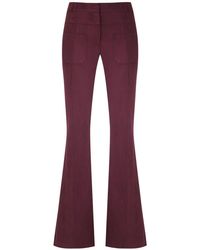 Olympiah Slim Fit Flared Trousers - Purple