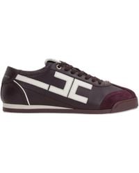 Elisabetta Franchi - Leather Logo Sneakers - Lyst