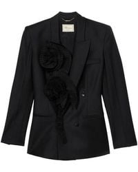 Blumarine - Pleated Rose-Embellished Blazer - Lyst
