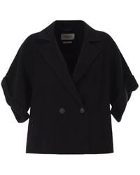 Weekend by Maxmara - Double-Breasted Short-Sleeve Jacket - Lyst