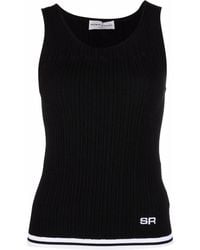 Sonia Rykiel - Logo-Embroidered Pointelle-Knit Tank Top - Lyst