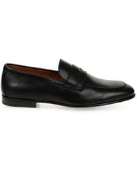 Doucal's - Penny-Slot Almond-Toe Loafers - Lyst