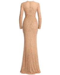 Elie Saab Beaded Maxi Dress in Pink | Lyst