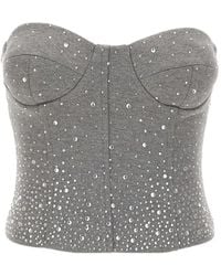 Twentyfourhaitch - Quira Rhinestone-Embellished Bustier Top - Lyst