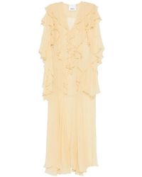 Erika Cavallini Semi Couture - Ruffled V-Neck Dress - Lyst