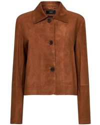 Arma - Veste En Cuir Boutonnée À Col - Lyst