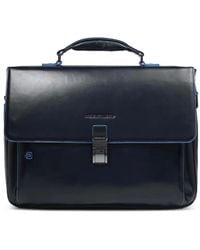 Piquadro - Expandable Leather Briefcase - Lyst