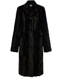 Ferragamo - Mink-Effect Single-Breasted Coat - Lyst