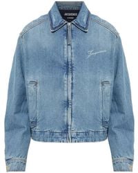 Jacquemus - The De-Nîmes Canevas Zip-Up Denim Jacket - Lyst