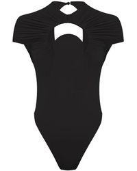 Marine Serre - Moon Cut-Out Gathered Swimsuit - Lyst