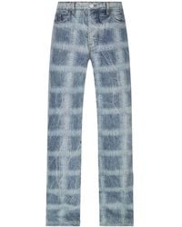 Amiri - Plaid-Print Wide Jeans - Lyst