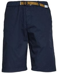White Sand - Drawstring Belted Cotton Bermuda Shorts - Lyst