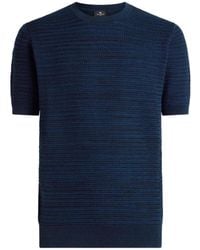 Etro - T-Shirt En Maille De Coton À Coutures Tressées - Lyst