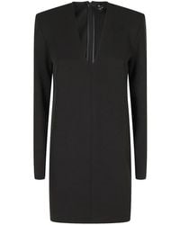 FEDERICA TOSI - V-Neck Long-Sleeve Mini Dress - Lyst