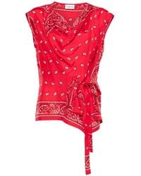 P.A.R.O.S.H. - Paisley Tie Blouse - Lyst