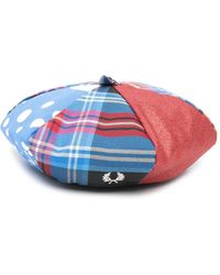 Fred Perry Mix-print Panlled Beret - Blue