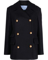 Prada - Double-Breasted Wool Jacket - Lyst