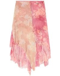 DIESEL - Asymmetric Floral Midi Skirt - Lyst