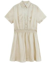 Aspesi - Patch-Pocket Shirred Mini Dress - Lyst