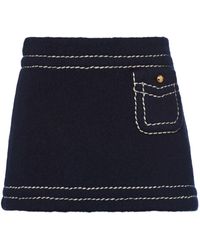 Prada - Minifalda con costuras en contraste - Lyst