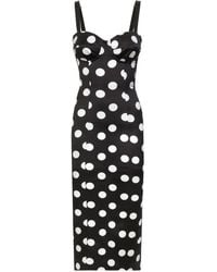 Dolce & Gabbana - Kleid Mit Polka Dots - Lyst