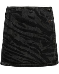 Ganni - Minigonna Denim Con Stampa - Lyst