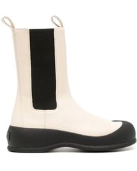 Bally - Flat Leather Boots - Lyst