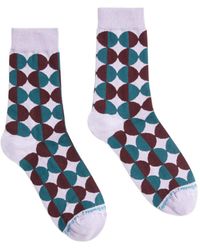 La DoubleJ - Geometric-Pattern Cotton-Blend Socks - Lyst