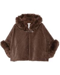 Liu Jo - Faux-Fur Hooded Cape - Lyst